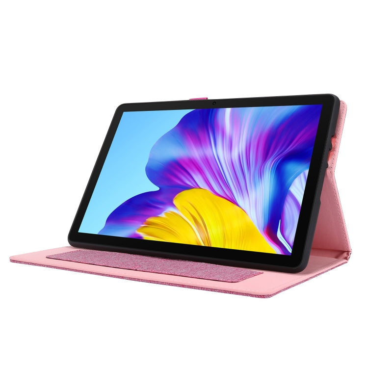 For Huawei Enjoy Tablet 2 10.1 / T10 / T10S Horizontal Flip TPU + Fabric PU Leather Protective Case with Name Card Clip