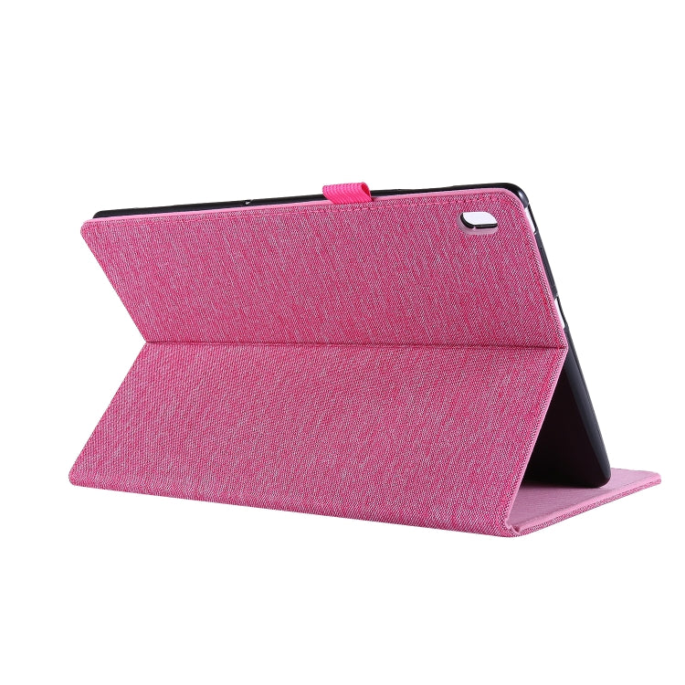 For Lenovo Tab E10 Horizontal Flip TPU + Fabric PU Leather Protective Case with Name Card Clip