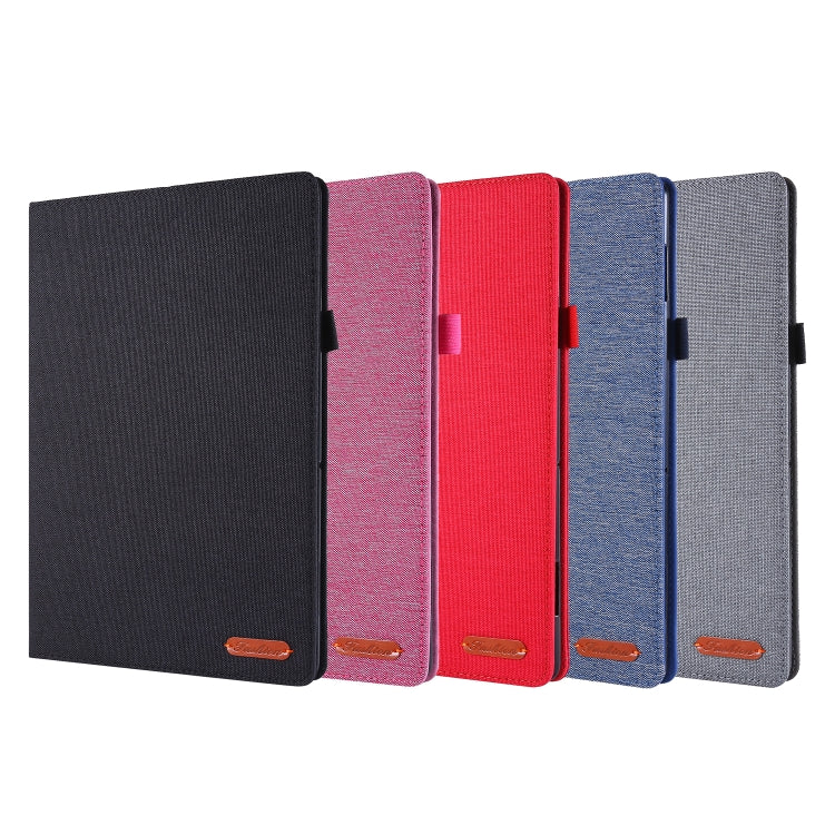 For Lenovo Tab E10 Horizontal Flip TPU + Fabric PU Leather Protective Case with Name Card Clip