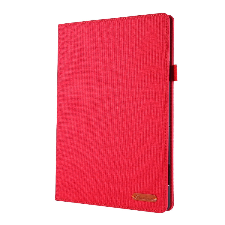For Lenovo Tab E10 Horizontal Flip TPU + Fabric PU Leather Protective Case with Name Card Clip