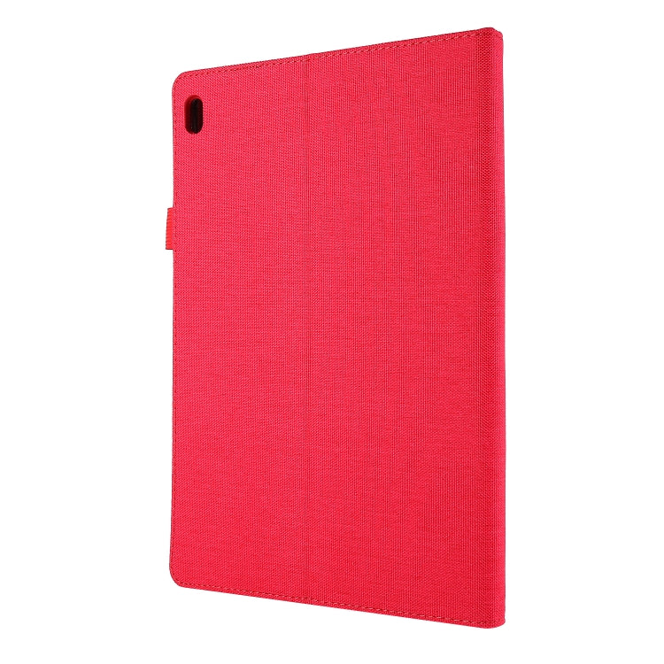 For Lenovo Tab E10 Horizontal Flip TPU + Fabric PU Leather Protective Case with Name Card Clip