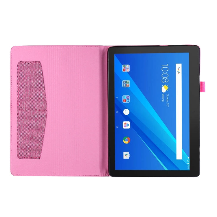 For Lenovo Tab E10 Horizontal Flip TPU + Fabric PU Leather Protective Case with Name Card Clip