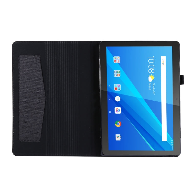 For Lenovo Tab P10 Horizontal Flip TPU + Fabric PU Leather Protective Case with Name Card Clip