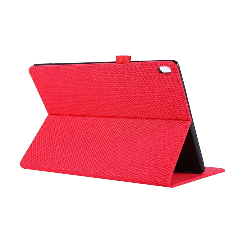 For Lenovo Tab P10 Horizontal Flip TPU + Fabric PU Leather Protective Case with Name Card Clip