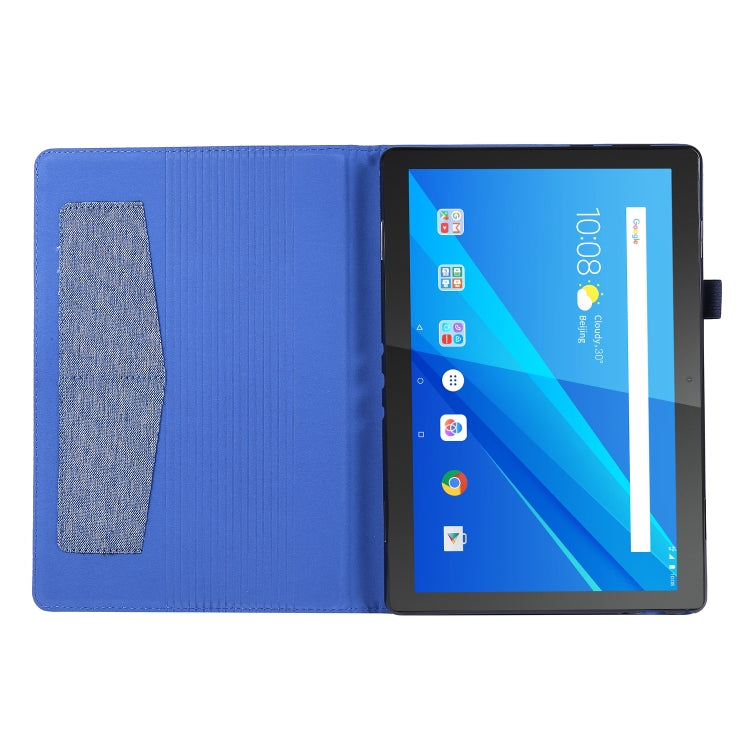 For Lenovo Tab P10 Horizontal Flip TPU + Fabric PU Leather Protective Case with Name Card Clip