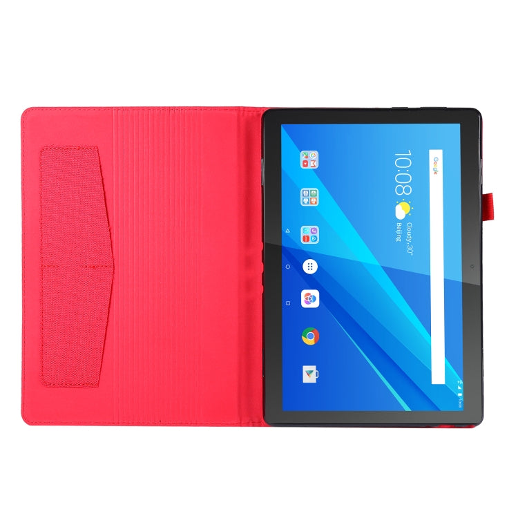 For Lenovo Tab P10 Horizontal Flip TPU + Fabric PU Leather Protective Case with Name Card Clip