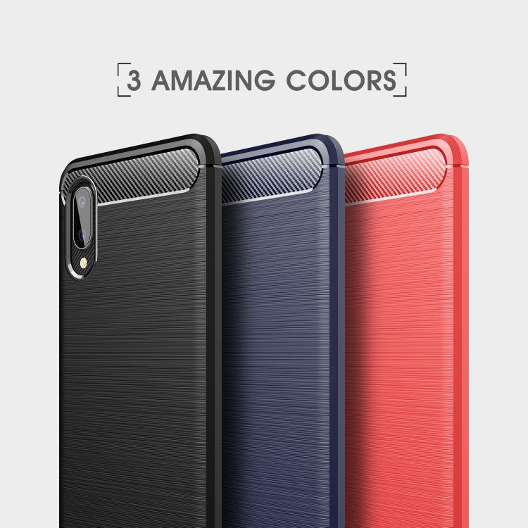 For Samsung Galaxy A02 Brushed Texture Carbon Fiber TPU Case
