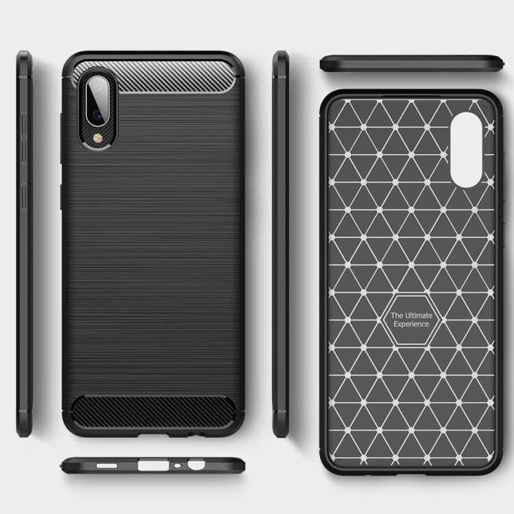 For Samsung Galaxy A02 Brushed Texture Carbon Fiber TPU Case