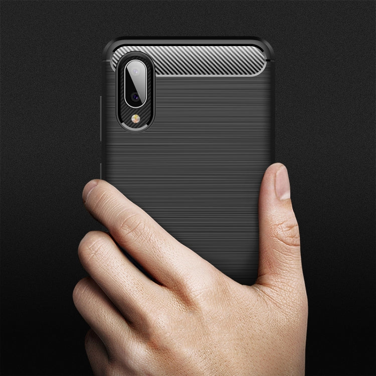 For Samsung Galaxy A02 Brushed Texture Carbon Fiber TPU Case