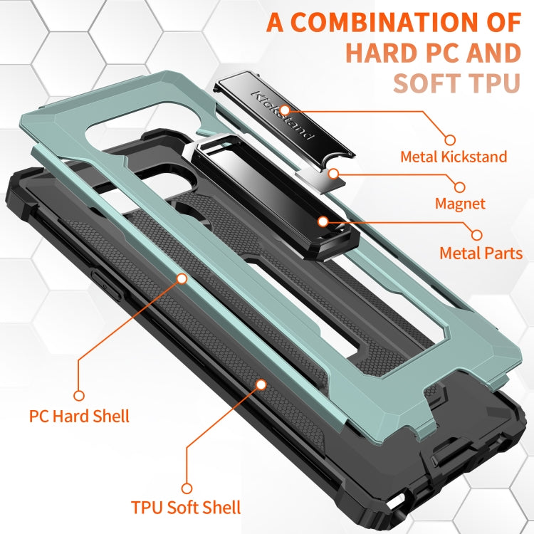 For LG Stylo 6 Knight Jazz PC+TPU Shockproof Protective Case with Foldable Holder