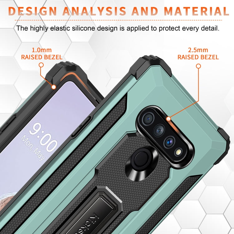 For LG Stylo 6 Knight Jazz PC+TPU Shockproof Protective Case with Foldable Holder