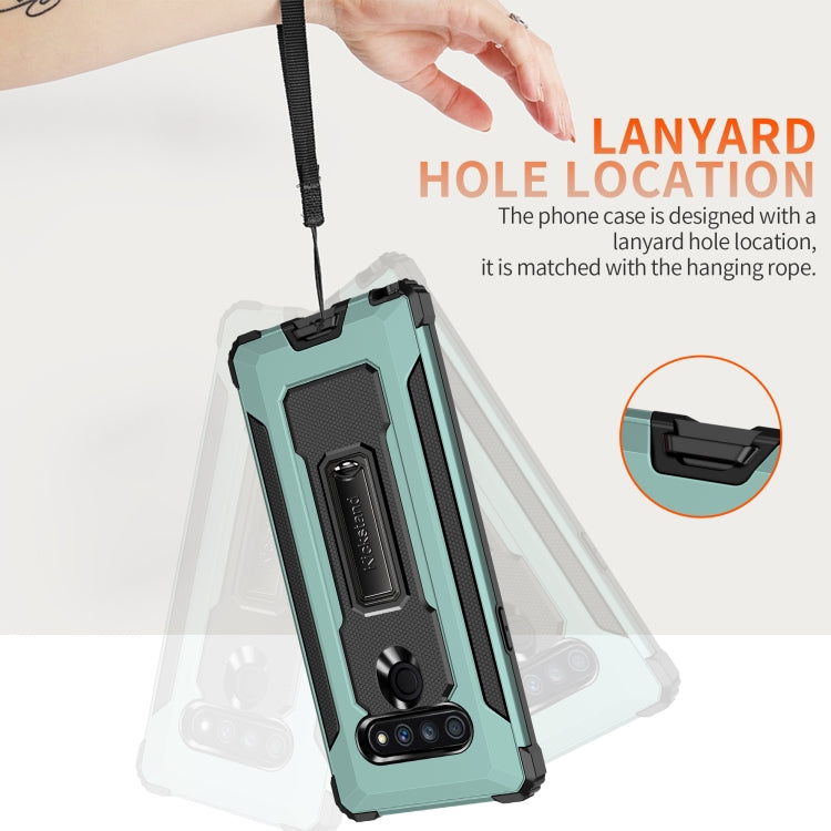 For LG Stylo 6 Knight Jazz PC+TPU Shockproof Protective Case with Foldable Holder