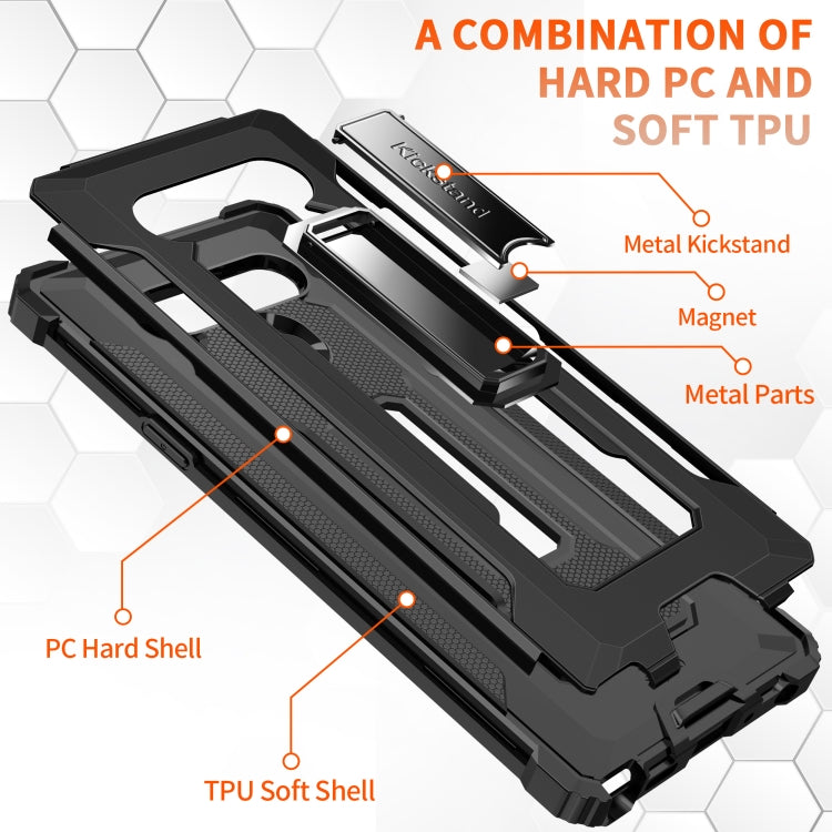 For LG Stylo 6 Knight Jazz PC+TPU Shockproof Protective Case with Foldable Holder