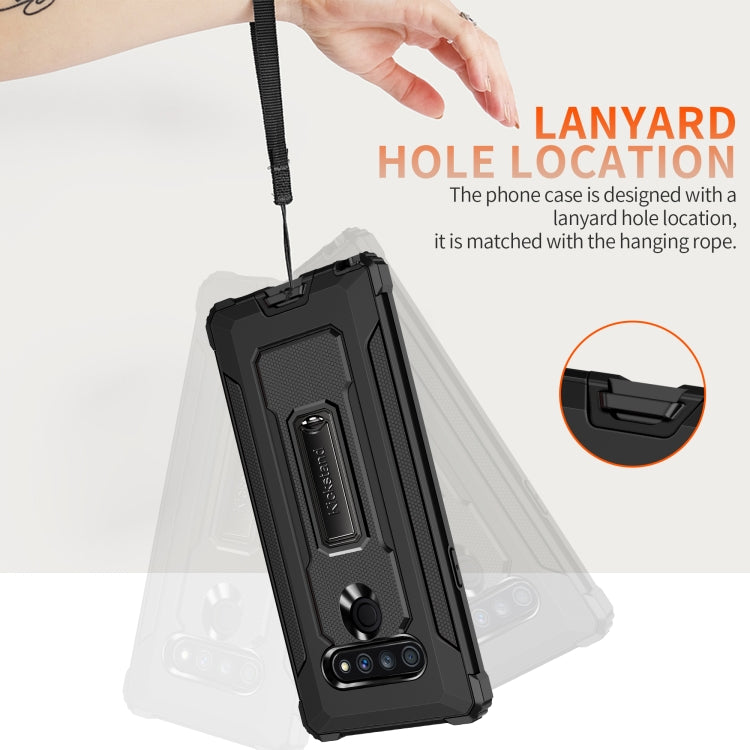 For LG Stylo 6 Knight Jazz PC+TPU Shockproof Protective Case with Foldable Holder
