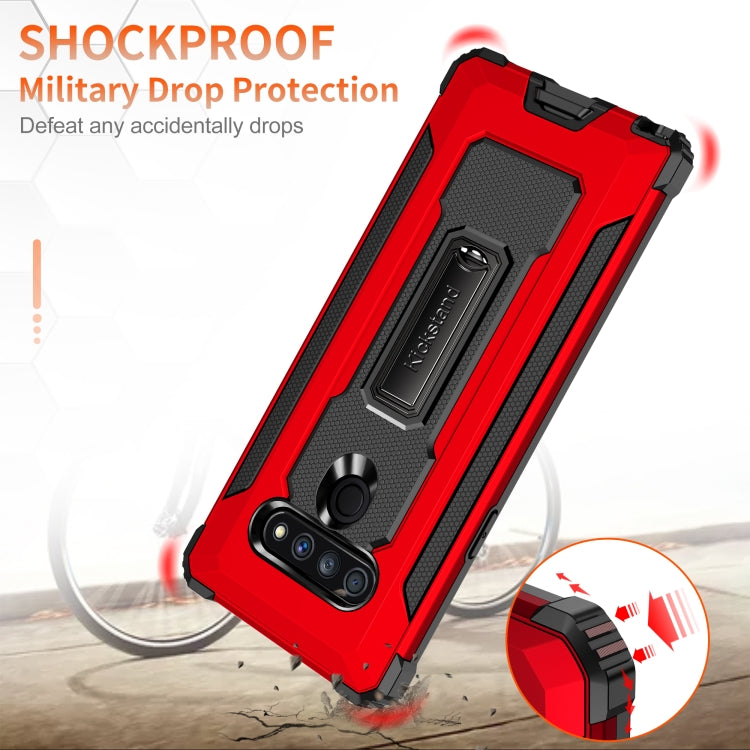 For LG Stylo 6 Knight Jazz PC+TPU Shockproof Protective Case with Foldable Holder