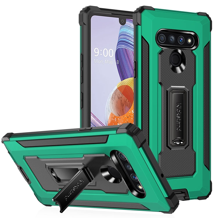 For LG Stylo 6 Knight Jazz PC+TPU Shockproof Protective Case with Foldable Holder