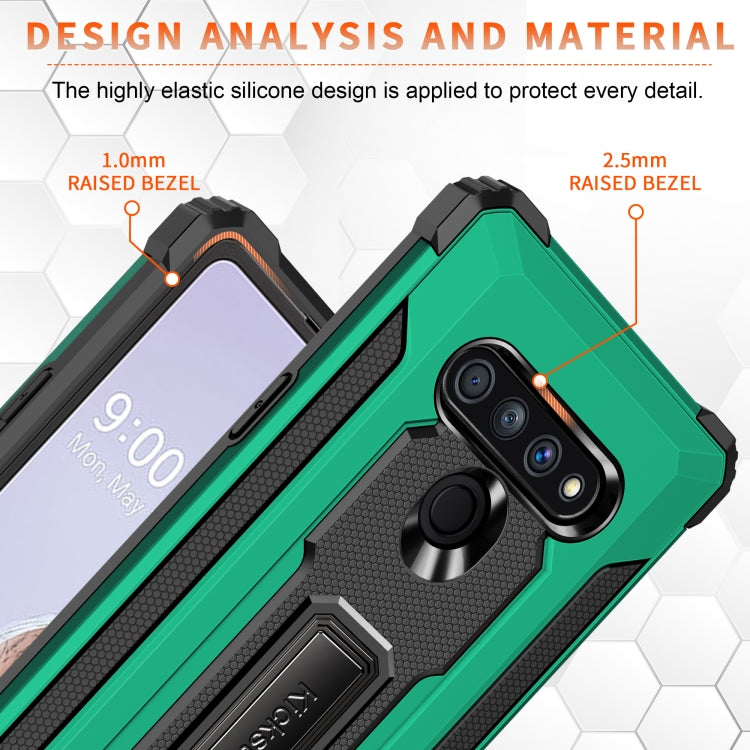 For LG Stylo 6 Knight Jazz PC+TPU Shockproof Protective Case with Foldable Holder