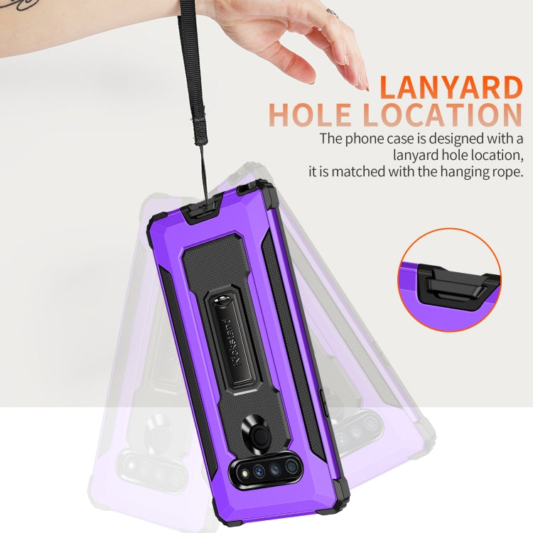 For LG Stylo 6 Knight Jazz PC+TPU Shockproof Protective Case with Foldable Holder