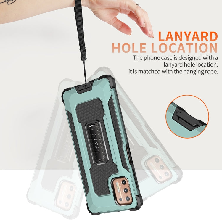 For Motorola Moto G9 Plus Knight Jazz PC+TPU Shockproof Protective Case with Foldable Holder