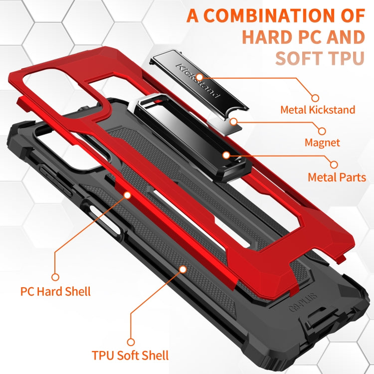 For Motorola Moto G9 Plus Knight Jazz PC+TPU Shockproof Protective Case with Foldable Holder