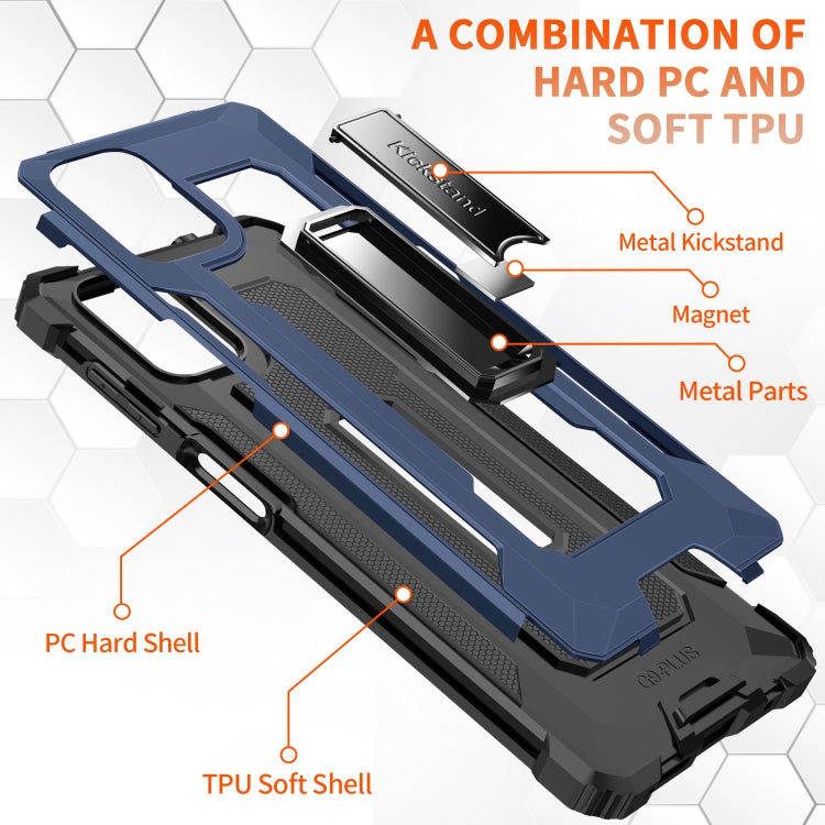 For Motorola Moto G9 Plus Knight Jazz PC+TPU Shockproof Protective Case with Foldable Holder