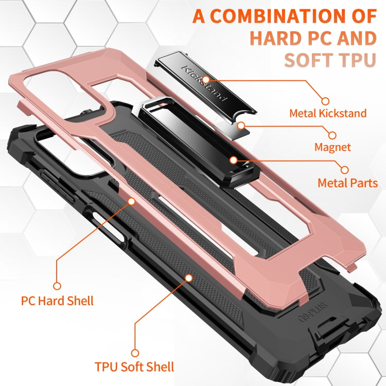 For Motorola Moto G9 Plus Knight Jazz PC+TPU Shockproof Protective Case with Foldable Holder