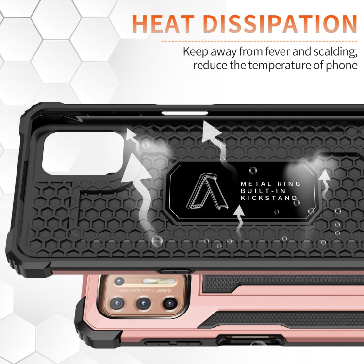 For Motorola Moto G9 Plus Knight Jazz PC+TPU Shockproof Protective Case with Foldable Holder
