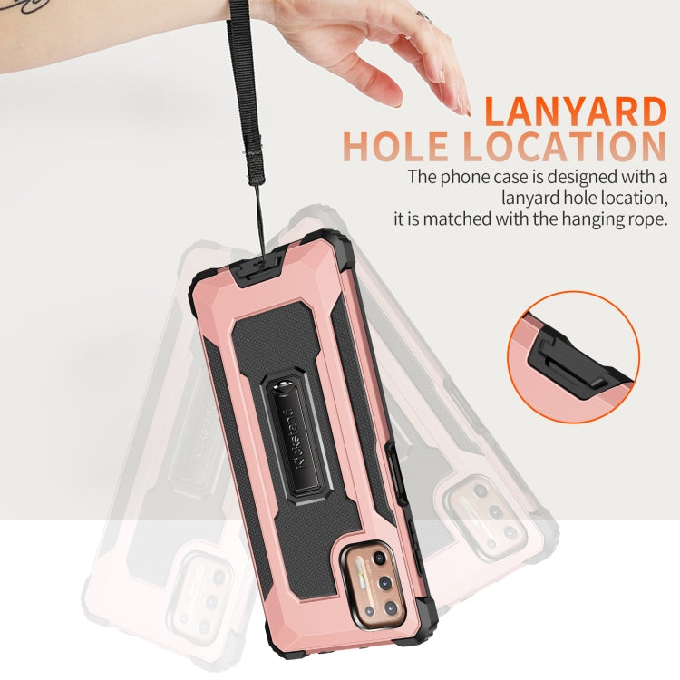 For Motorola Moto G9 Plus Knight Jazz PC+TPU Shockproof Protective Case with Foldable Holder