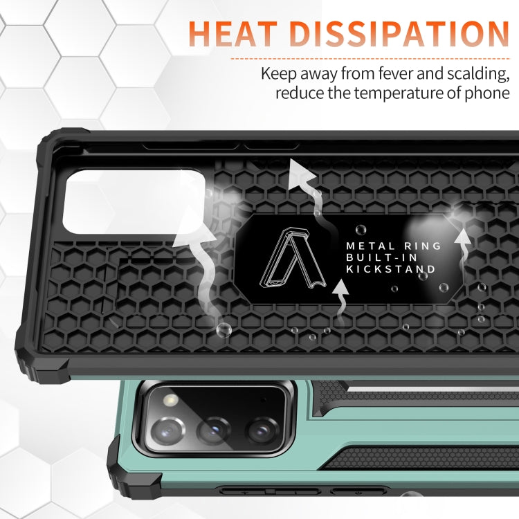 For Samsung Galaxy Note20 Knight Jazz PC+TPU Shockproof Protective Case with Foldable Holder