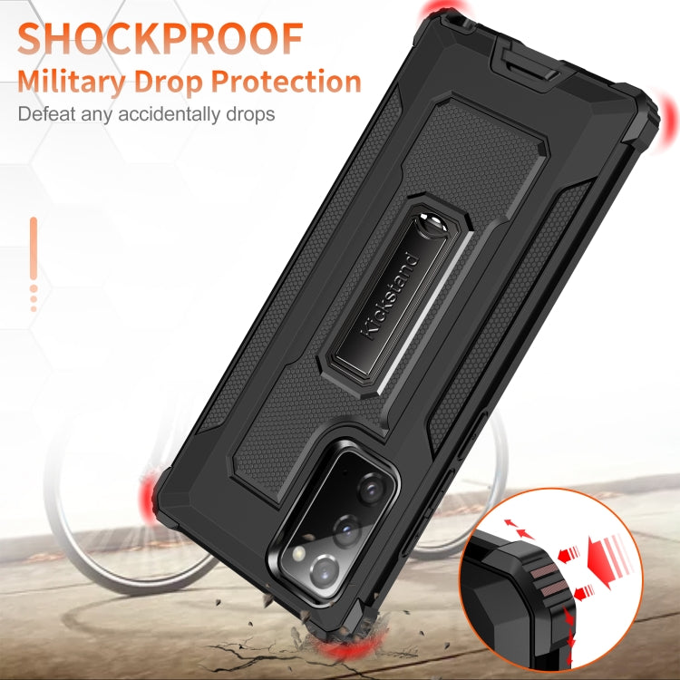 For Samsung Galaxy Note20 Knight Jazz PC+TPU Shockproof Protective Case with Foldable Holder