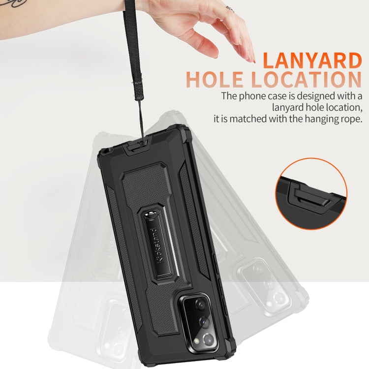 For Samsung Galaxy Note20 Knight Jazz PC+TPU Shockproof Protective Case with Foldable Holder