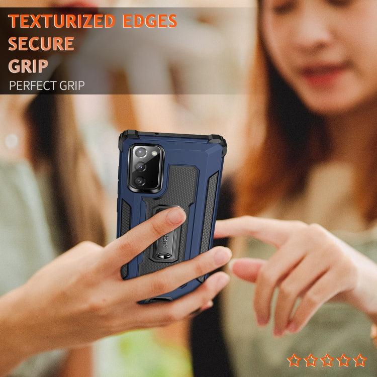 For Samsung Galaxy Note20 Knight Jazz PC+TPU Shockproof Protective Case with Foldable Holder