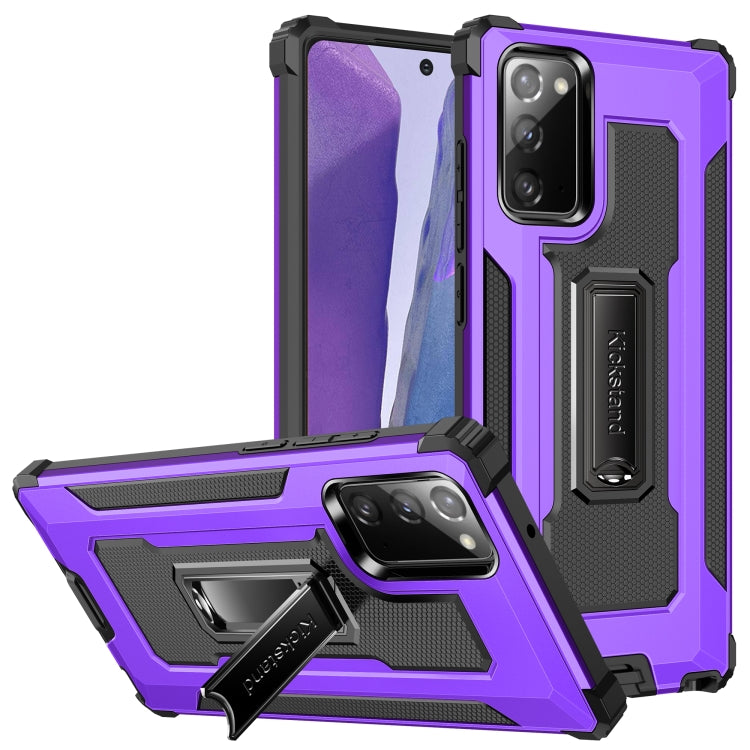 For Samsung Galaxy Note20 Knight Jazz PC+TPU Shockproof Protective Case with Foldable Holder