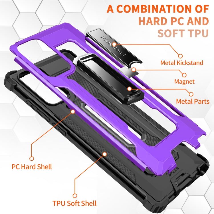 For Samsung Galaxy Note20 Knight Jazz PC+TPU Shockproof Protective Case with Foldable Holder