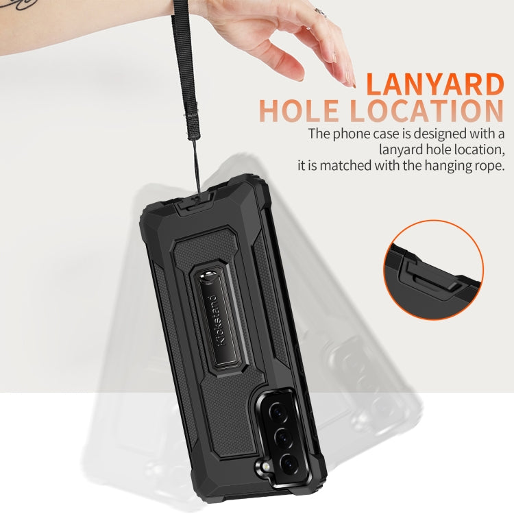 For Samsung Galaxy S21 5G Knight Jazz PC+TPU Shockproof Protective Case with Foldable Holder