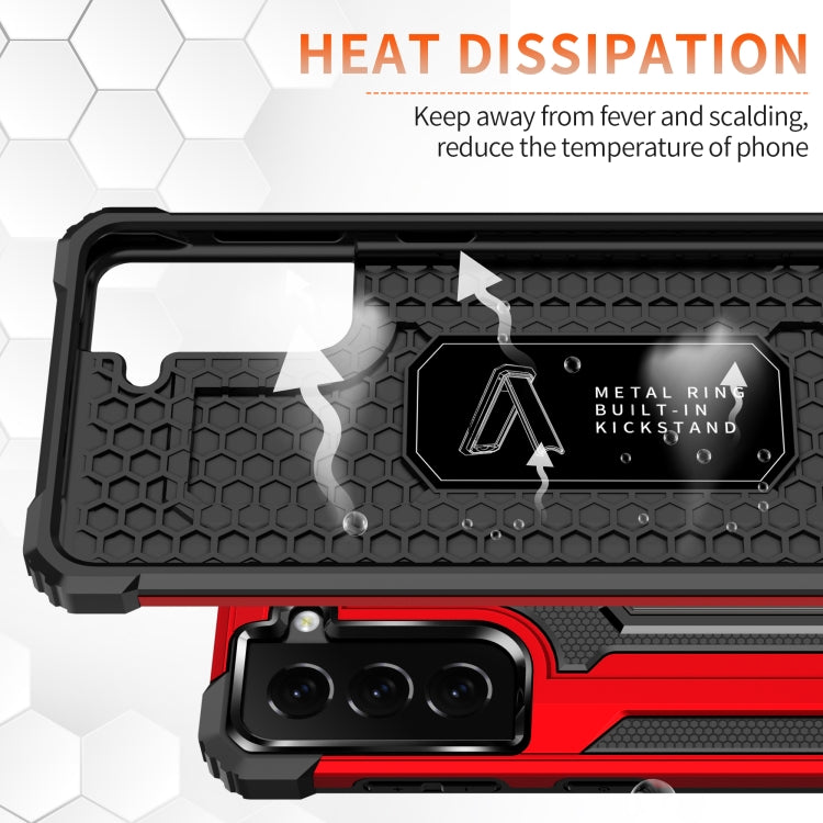 For Samsung Galaxy S21 5G Knight Jazz PC+TPU Shockproof Protective Case with Foldable Holder