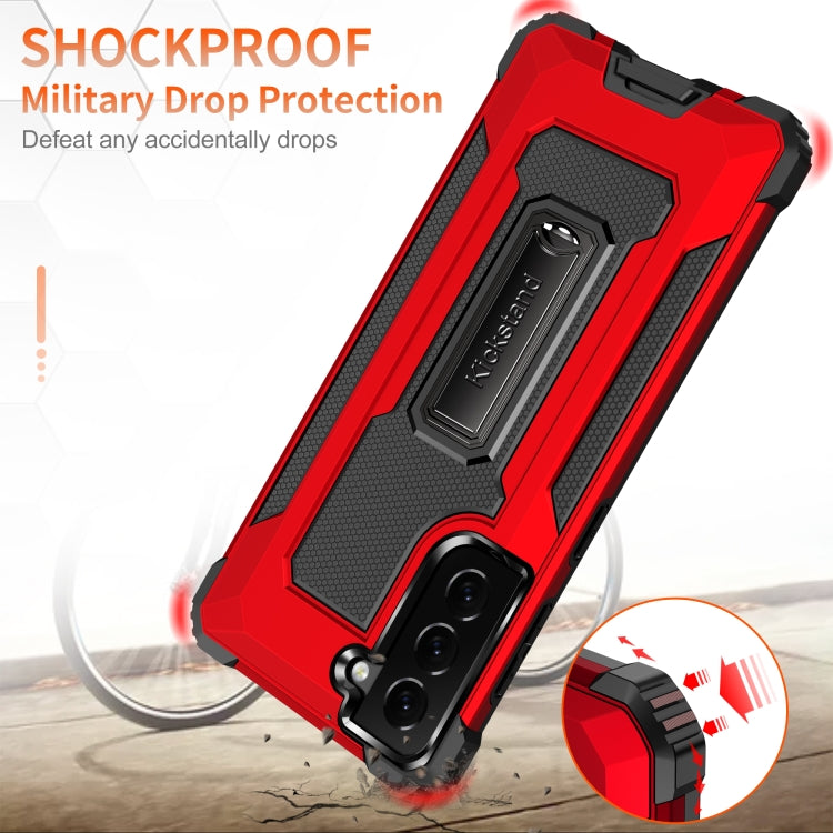 For Samsung Galaxy S21 5G Knight Jazz PC+TPU Shockproof Protective Case with Foldable Holder