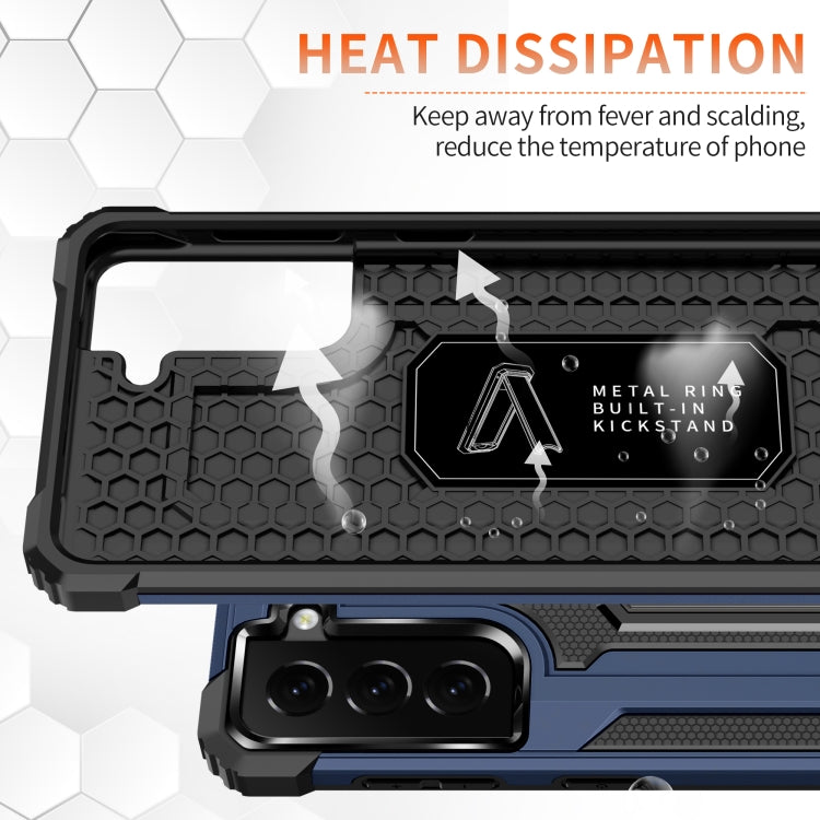 For Samsung Galaxy S21 5G Knight Jazz PC+TPU Shockproof Protective Case with Foldable Holder