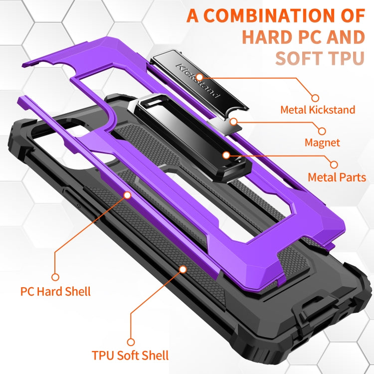 For Samsung Galaxy S21 5G Knight Jazz PC+TPU Shockproof Protective Case with Foldable Holder
