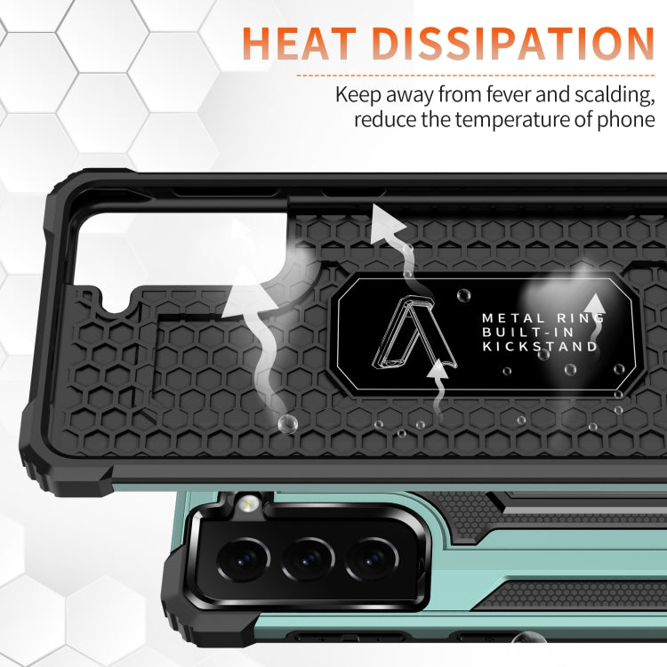 For Samsung Galaxy S21+ 5G Knight Jazz PC+TPU Shockproof Protective Case with Foldable Holder
