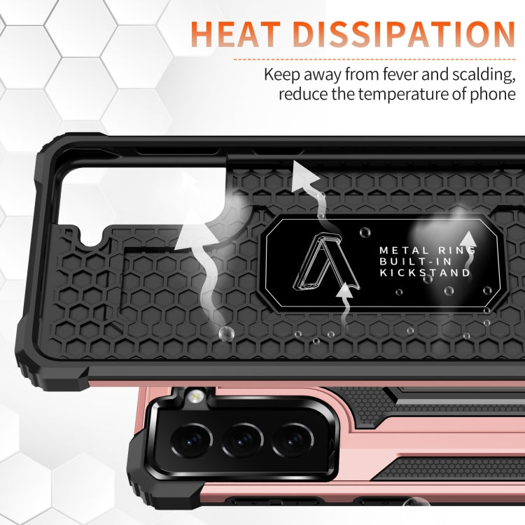 For Samsung Galaxy S21+ 5G Knight Jazz PC+TPU Shockproof Protective Case with Foldable Holder
