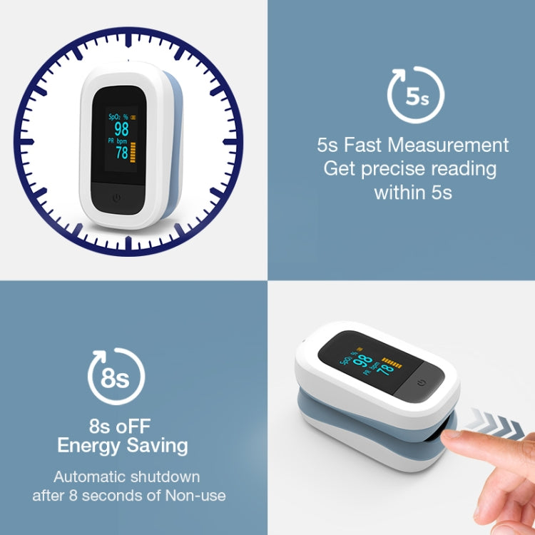 YK-82C 0.96 inch Finger Clip Oximeter Pulse Monitoring Home Pulse & Heart Rate Instrument with OLED Display