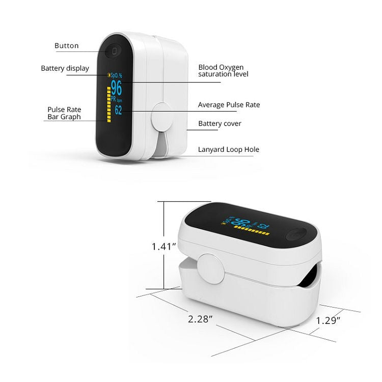 BOXYM C1 0.96 inch Finger Clip Oximeter Pulse Monitoring Home Pulse & Heart Rate Instrument with OLED Display