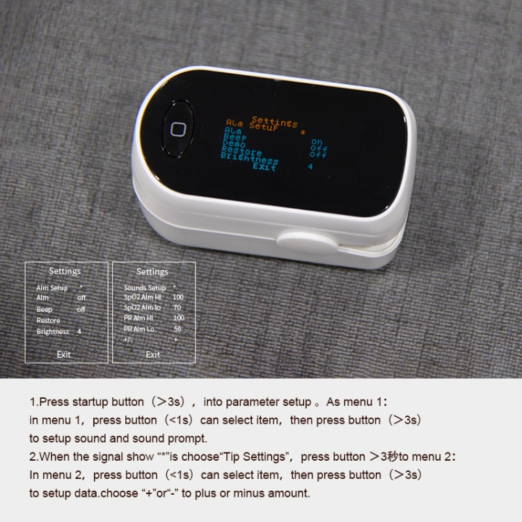 BOXYM C1 0.96 inch Finger Clip Oximeter Pulse Monitoring Home Pulse & Heart Rate Instrument with OLED Display