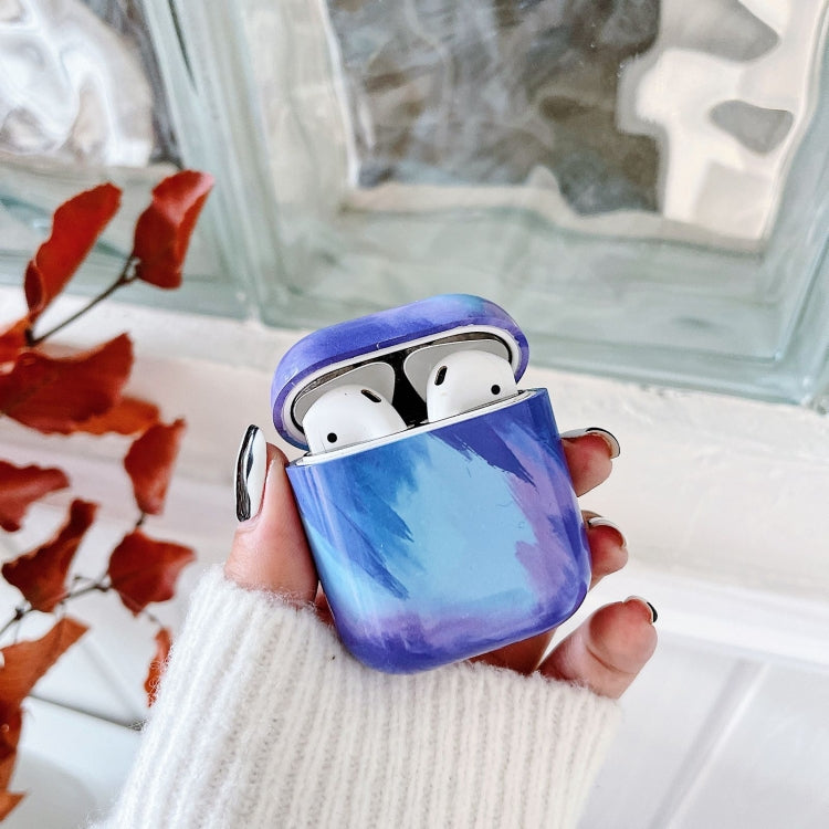 TPU Watercolor Texture Water Sticker Earphone Protective Case For AirPods 1 / 2