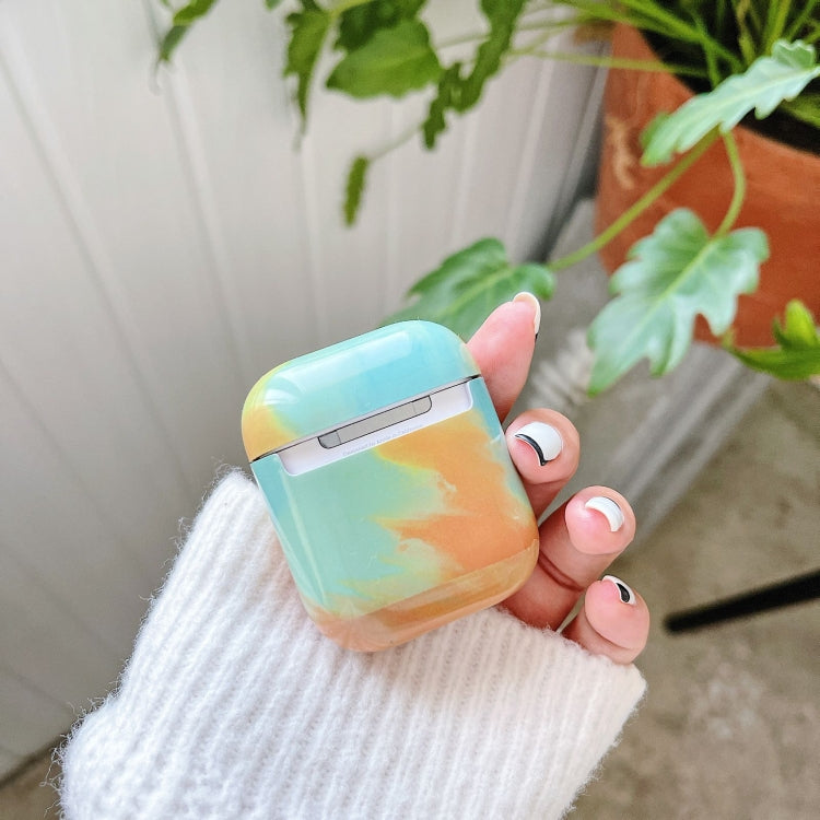 TPU Watercolor Texture Water Sticker Earphone Protective Case For AirPods 1 / 2