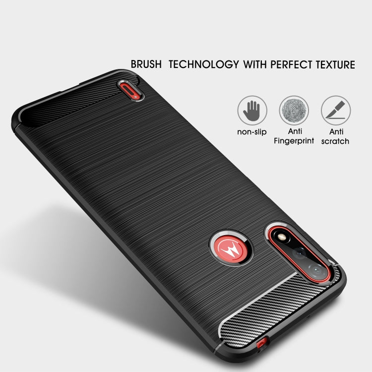 For Motorola Moto E7 Power Brushed Texture Carbon Fiber TPU Case