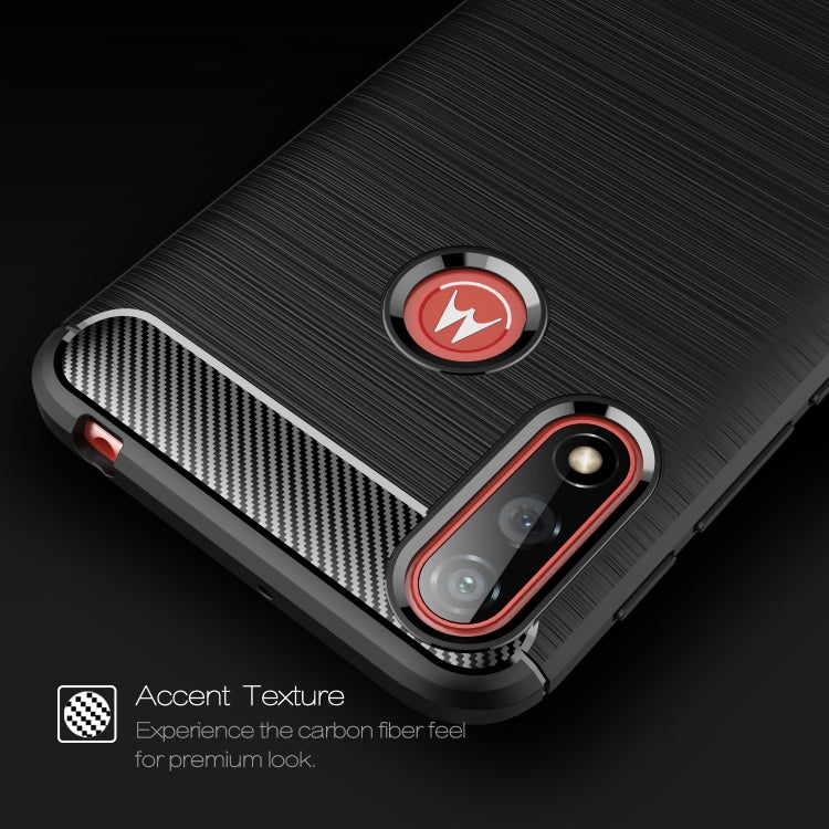 For Motorola Moto E7 Power Brushed Texture Carbon Fiber TPU Case
