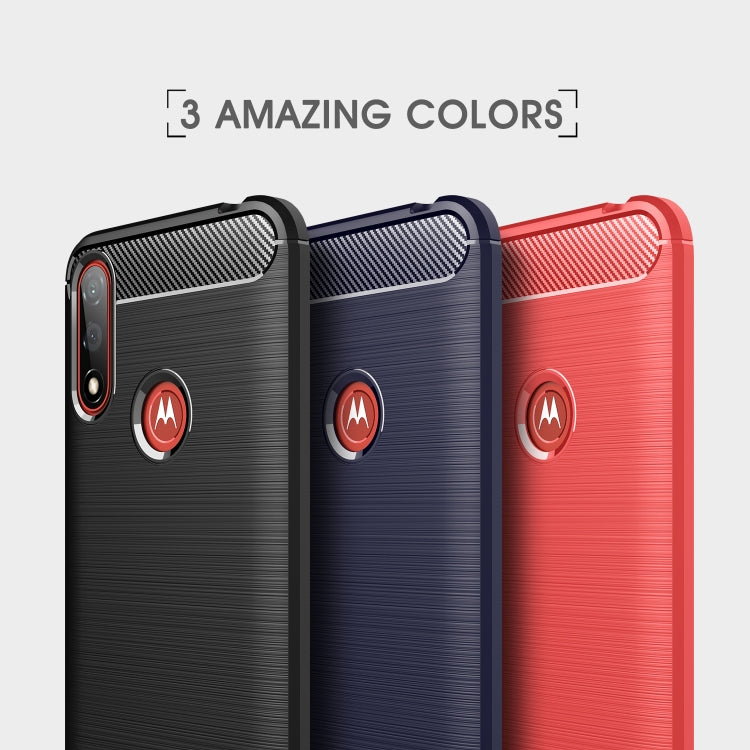 For Motorola Moto E7 Power Brushed Texture Carbon Fiber TPU Case
