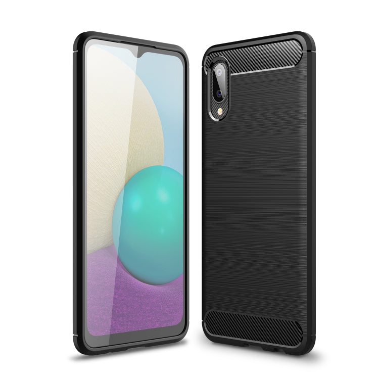 For Samsung Galaxy A02 Brushed Texture Carbon Fiber TPU Case